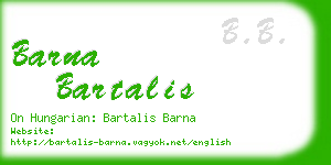 barna bartalis business card